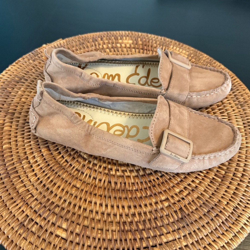 Sam Edelman Felicia‎ Tan Suede Buckle Loafers Flats Womens 7.5M - Picture 4 of 7